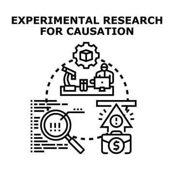 Experimental research for causation and problem solving concept Stock Illustration