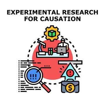 Experimental research for causation and problem solving concept Stock Illustration