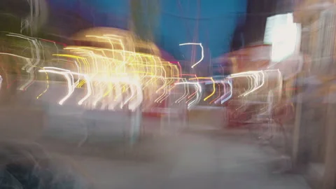Experimental shot of lights flashing through New York City Stock Footage 277970214