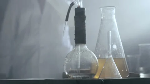 Experiments in chemical laboratory Video stock 53224613