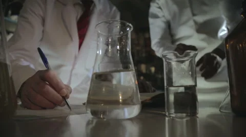 Experiments in chemical laboratory Video stock 53224722