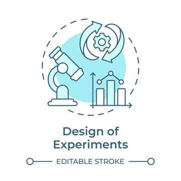 Experiments design soft blue concept icon Illustrazione stock