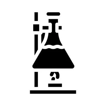Experiments in laboratory tool glyph icon vector illustration Ilustración de archivo