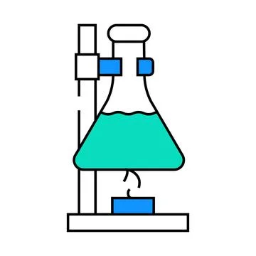 Experiments in laboratory tool icon color illustration Ilustración de archivo