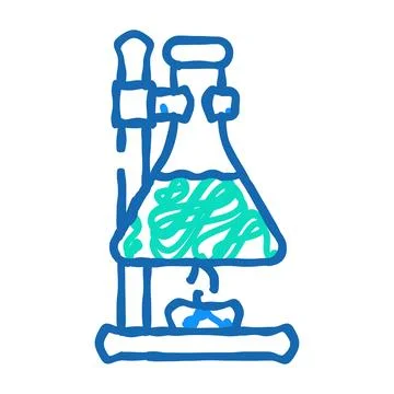 Experiments in laboratory tool icon doodle illustration Stock Illustration