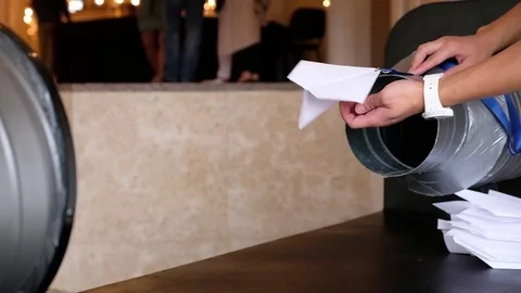 Experiments with a paper plane in windtunnel Stock Footage 80212003