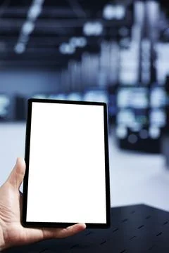 Expert admin using mock up tablet Foto stock