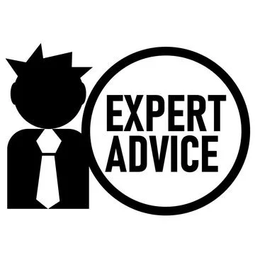 Expert advice icon on white background. decision support symbol. professional Stock Illustration