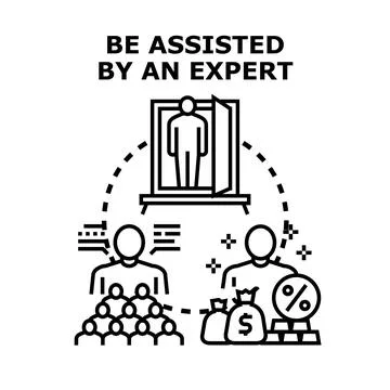 Expert assisting client with financial and business advice Stock Illustration