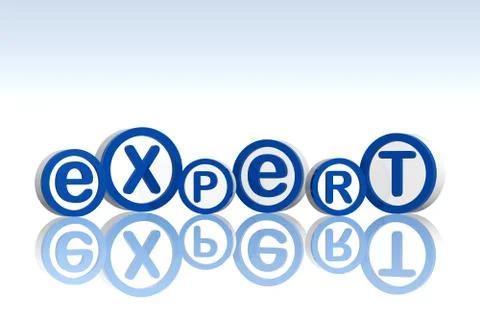 Expert in blue circles Stock Illustration