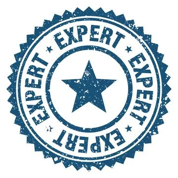 Expert blue grunge round stamp. expert stamp Stock Illustration