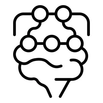 Expert brain icon outline vector. Cyber consult Stock Illustration