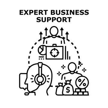 Expert business support providing client consultation concept Stock Illustration