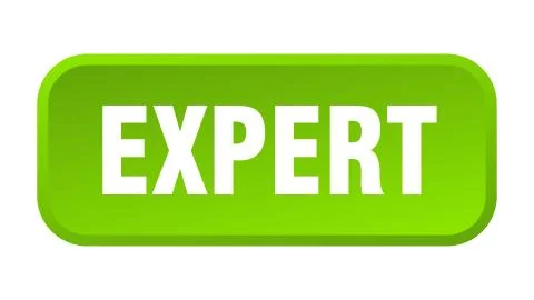 Expert button. expert square 3d push button Illustrazione stock