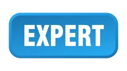 Expert button. expert square 3d push button Illustrazione stock