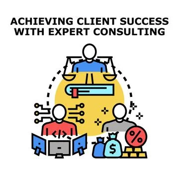 Expert consulting guiding client success and business growth Illustrazione stock