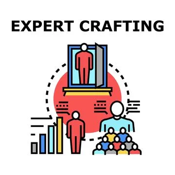 Expert crafting process developing skills and talent Stock Illustration