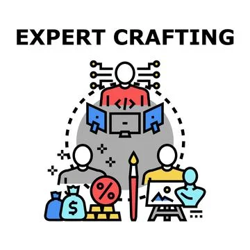 Expert crafting skill and creative business development Stock Illustration