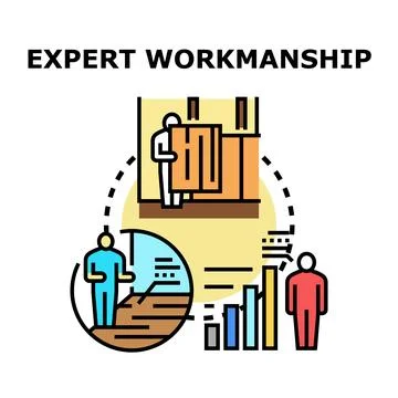 Expert craftsmanship and skillful professional work development Stock Illustration