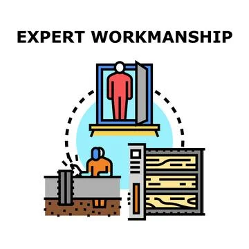 Expert craftsmanship creating carpentry products and construction materials Stockillustratie