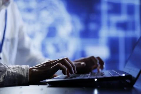 Expert doing AI simulation Foto stock