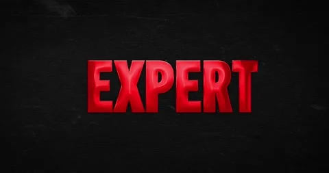 Expert. Glossy red word Stock Footage 137687859