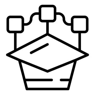 Expert graduation icon outline vector. Work consult Stock Illustration