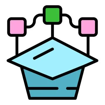 Expert graduation icon vector flat Stock Illustration