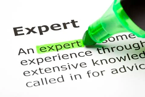 'expert' highlighted in green Stock Photos
