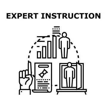 Expert instruction concept presenting professional training development Stock Illustration