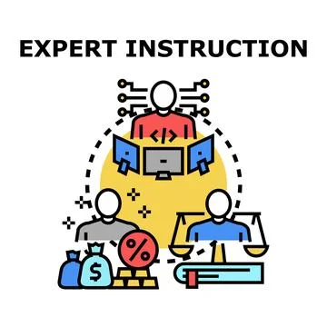 Expert instruction sharing knowledge and skills concept 스톡 일러스트
