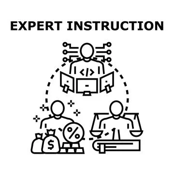 Expert instruction sharing knowledge and skills concept Stock Illustration