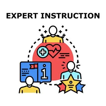 Expert instruction sharing knowledge and experience concept Stock Illustration
