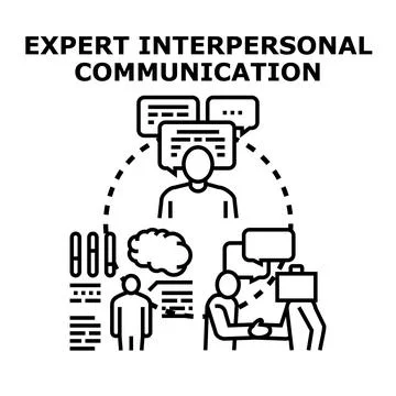 Expert interpersonal communication skill building vector concept Ilustración de archivo