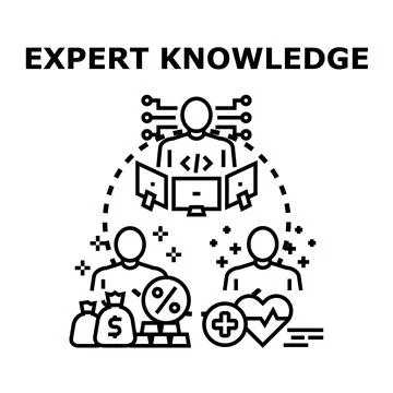 Expert knowledge sharing for business success and solutions Illustrazione stock
