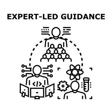 Expert leading team in diverse fields guidance Stock Illustration