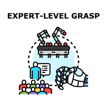 Expert level grasping technology and automation education concept イラスト素材