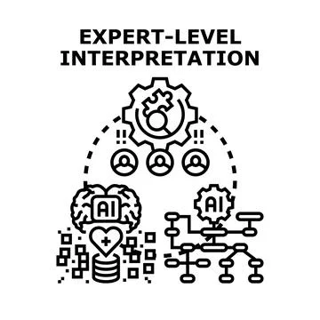 Expert level interpretation process with artificial intelligence Stock Illustration