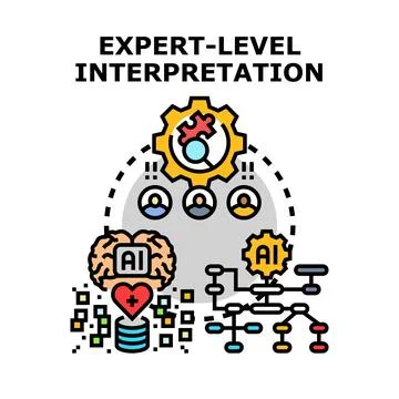 Expert level interpretation process with artificial intelligence Stock Illustration