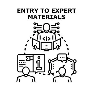 Expert materials entry and data exchange concept Stock Illustration