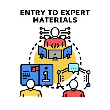 Expert materials entry and data exchange concept Stock Illustration
