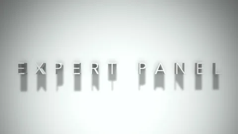 Expert panel 3D title animation white text on a white background Stock Footage 299647153