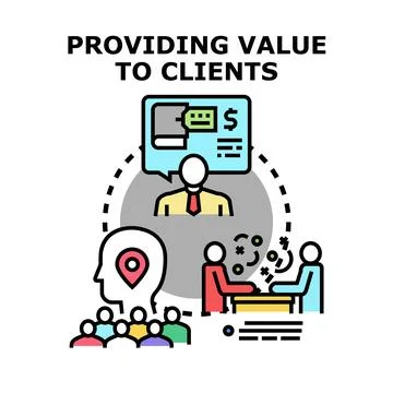 Expert providing value to clients through service and advice Stock Illustration