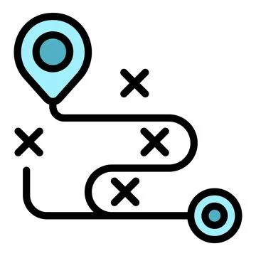 Expert route icon vector flat Stock Illustration
