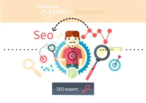 Expert of search engine optimization 스톡 일러스트