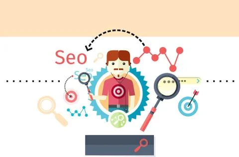 Expert of search engine optimization 스톡 일러스트