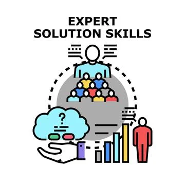 Expert solution skills developing business problem solving Stock Illustration