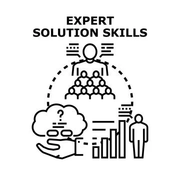 Expert solution skills developing business problem solving Stock Illustration