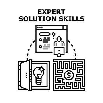 Expert solution skills identifying business problem concept 库存插图