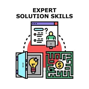 Expert solution skills identifying business problem concept 库存插图